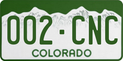 CO license plate 002CNC