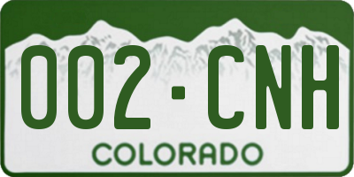 CO license plate 002CNH