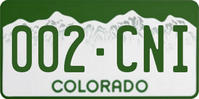 CO license plate 002CNI