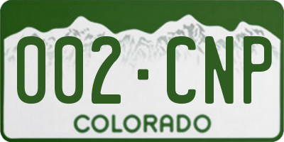 CO license plate 002CNP