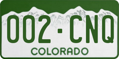 CO license plate 002CNQ