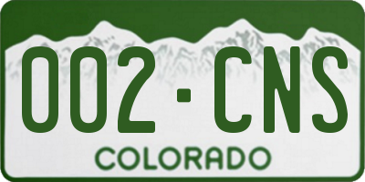CO license plate 002CNS