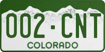CO license plate 002CNT