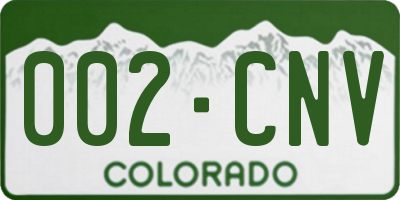 CO license plate 002CNV