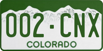 CO license plate 002CNX