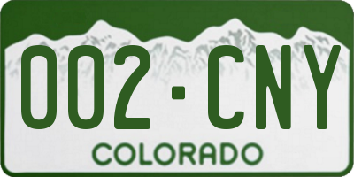 CO license plate 002CNY