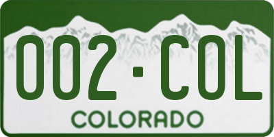 CO license plate 002COL