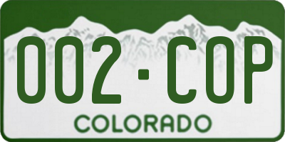 CO license plate 002COP