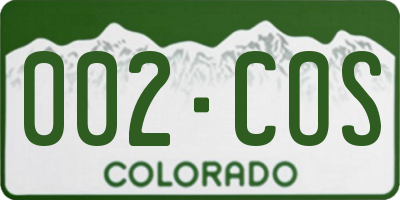 CO license plate 002COS