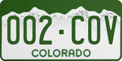 CO license plate 002COV