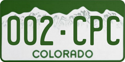 CO license plate 002CPC
