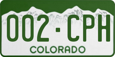 CO license plate 002CPH