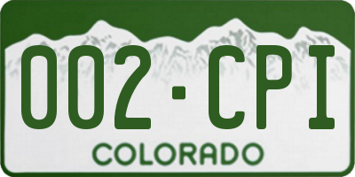 CO license plate 002CPI