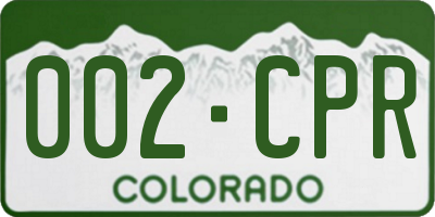 CO license plate 002CPR