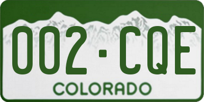 CO license plate 002CQE