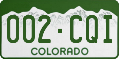 CO license plate 002CQI