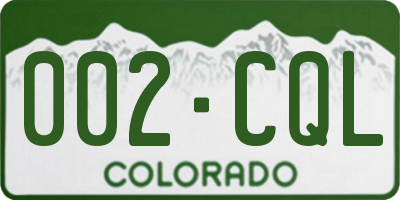CO license plate 002CQL