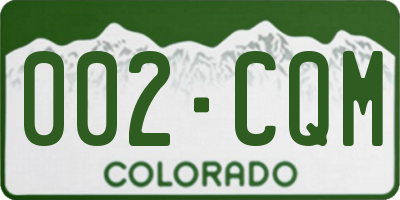 CO license plate 002CQM