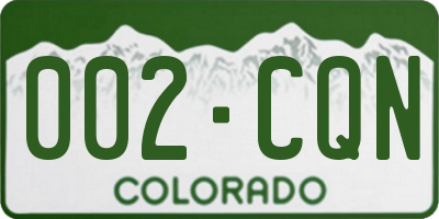 CO license plate 002CQN