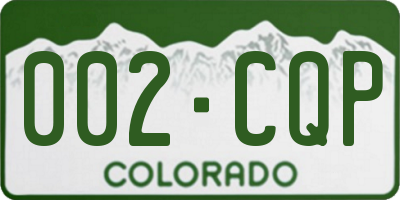 CO license plate 002CQP