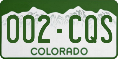 CO license plate 002CQS