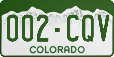 CO license plate 002CQV