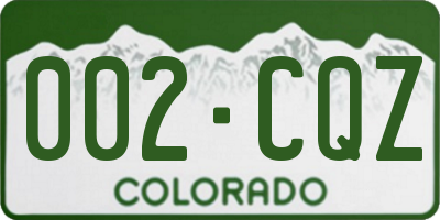 CO license plate 002CQZ