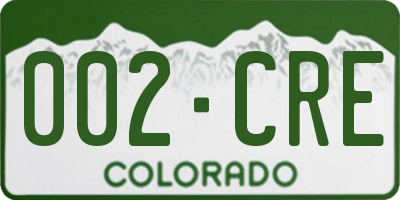 CO license plate 002CRE