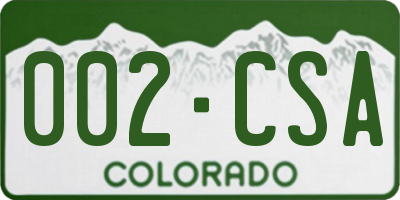 CO license plate 002CSA