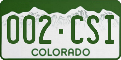 CO license plate 002CSI