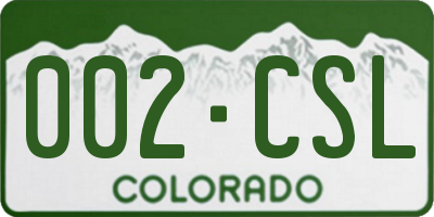 CO license plate 002CSL