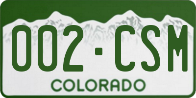 CO license plate 002CSM