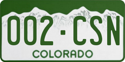 CO license plate 002CSN