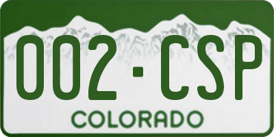 CO license plate 002CSP