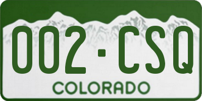 CO license plate 002CSQ