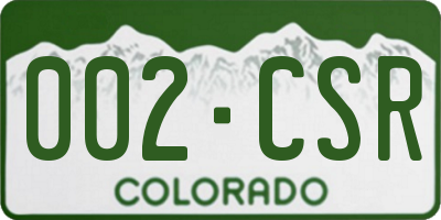 CO license plate 002CSR