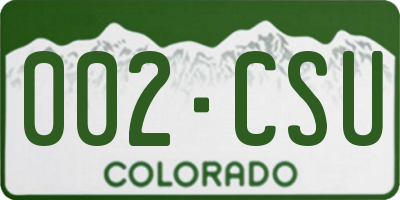 CO license plate 002CSU
