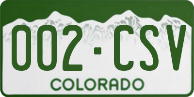 CO license plate 002CSV