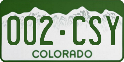 CO license plate 002CSY
