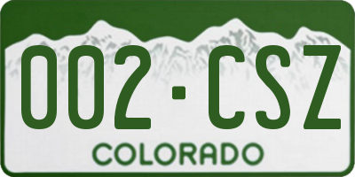 CO license plate 002CSZ