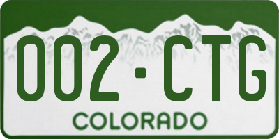 CO license plate 002CTG