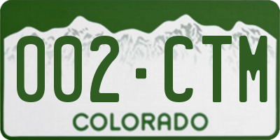 CO license plate 002CTM