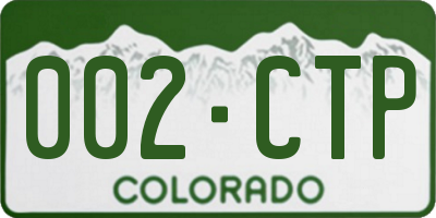 CO license plate 002CTP