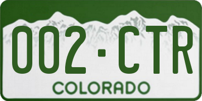 CO license plate 002CTR