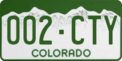 CO license plate 002CTY