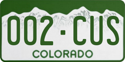 CO license plate 002CUS