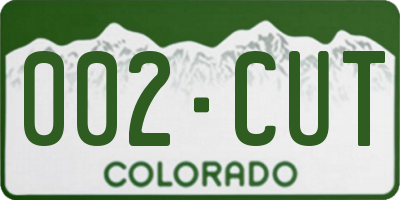 CO license plate 002CUT