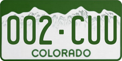 CO license plate 002CUU