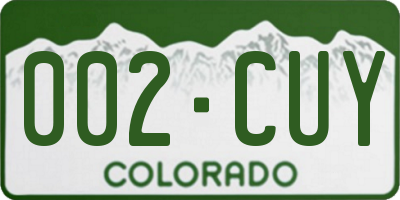 CO license plate 002CUY
