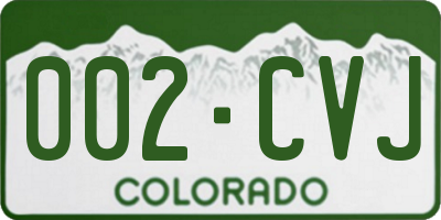 CO license plate 002CVJ